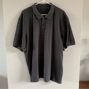 Gray Polo Windowpane Check Arrow Short Sleeve Shirt Mens Size XXL Collared